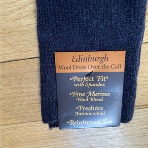 Edinburgh merino wool dress over calf socks anti microbial reinforced toe NWT